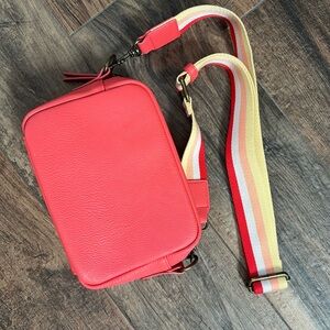 Universal Thread Coral Crossbody Bag with Multicolor Strap